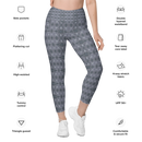 Product name: Recursia Zebrallusions Leggings With Pockets In Blue. Keywords: Athlesisure Wear, Clothing, Leggings with Pockets, Women's Clothing, Print: Zebrallusions