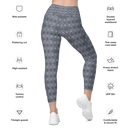 Product name: Recursia Zebrallusions Leggings With Pockets In Blue. Keywords: Athlesisure Wear, Clothing, Leggings with Pockets, Women's Clothing, Print: Zebrallusions