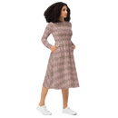 Product name: Recursia Zebrallusions Long Sleeve Midi Dress In Pink. Keywords: Clothing, Long Sleeve Midi Dress, Women's Clothing, Print: Zebrallusions