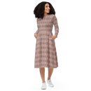 Product name: Recursia Zebrallusions Long Sleeve Midi Dress In Pink. Keywords: Clothing, Long Sleeve Midi Dress, Women's Clothing, Print: Zebrallusions