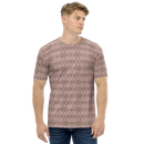 Product name: Recursia Zebrallusions II Men's Crew Neck T-Shirt In Pink. Keywords: Clothing, Men's Clothing, Men's Crew Neck T-Shirt, Men's Tops, Print: Zebrallusions