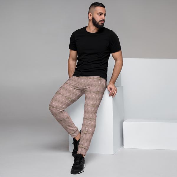 Product name: Recursia Zebrallusions II Men's Joggers In Pink. Keywords: Athlesisure Wear, Clothing, Men's Athlesisure, Men's Bottoms, Men's Clothing, Men's Joggers, Print: Zebrallusions
