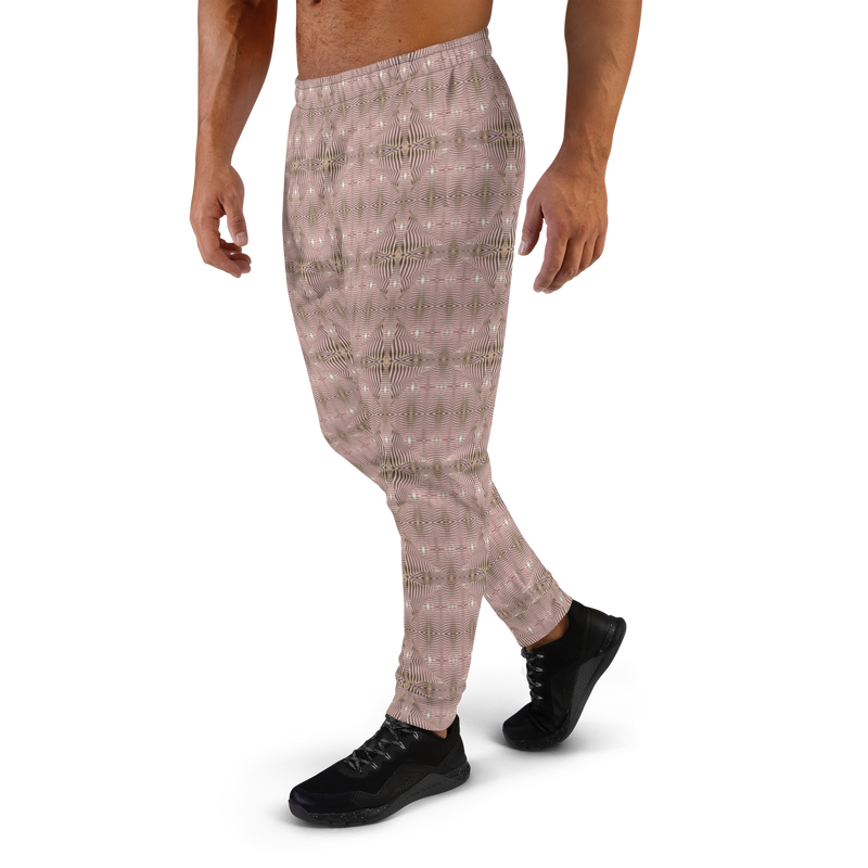 Product name: Recursia Zebrallusions II Men's Joggers In Pink. Keywords: Athlesisure Wear, Clothing, Men's Athlesisure, Men's Bottoms, Men's Clothing, Men's Joggers, Print: Zebrallusions