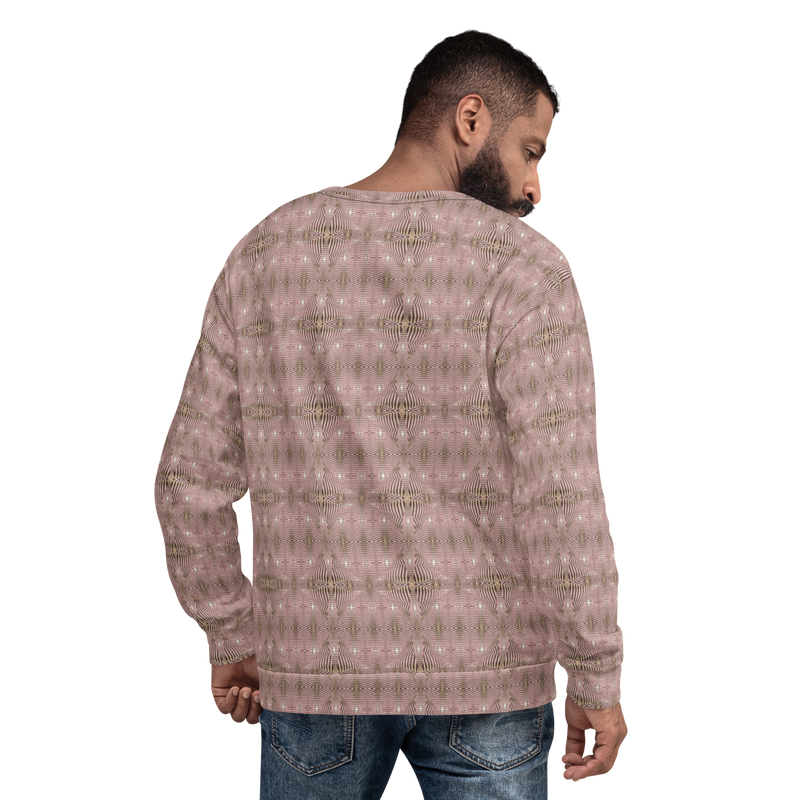 Product name: Recursia Zebrallusions II Men's Sweatshirt In Pink. Keywords: Athlesisure Wear, Clothing, Men's Athlesisure, Men's Clothing, Men's Sweatshirt, Men's Tops, Print: Zebrallusions