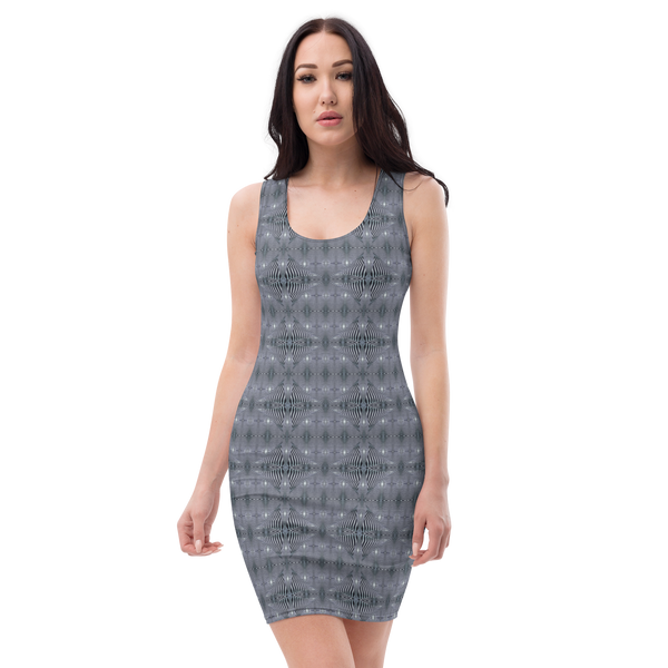 Product name: Recursia Zebrallusions II Pencil Dress In Blue. Keywords: Clothing, Pencil Dress, Women's Clothing, Print: Zebrallusions