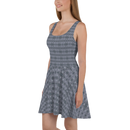 Product name: Recursia Zebrallusions II Skater Dress In Blue. Keywords: Clothing, Skater Dress, Women's Clothing, Print: Zebrallusions