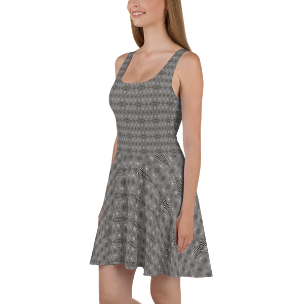 Product name: Recursia Zebrallusions II Skater Dress. Keywords: Clothing, Skater Dress, Women's Clothing, Print: Zebrallusions