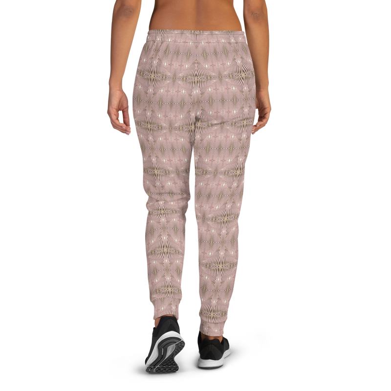 Product name: Recursia Zebrallusions II Women's Joggers In Pink. Keywords: Athlesisure Wear, Clothing, Women's Bottoms, Women's Joggers, Print: Zebrallusions