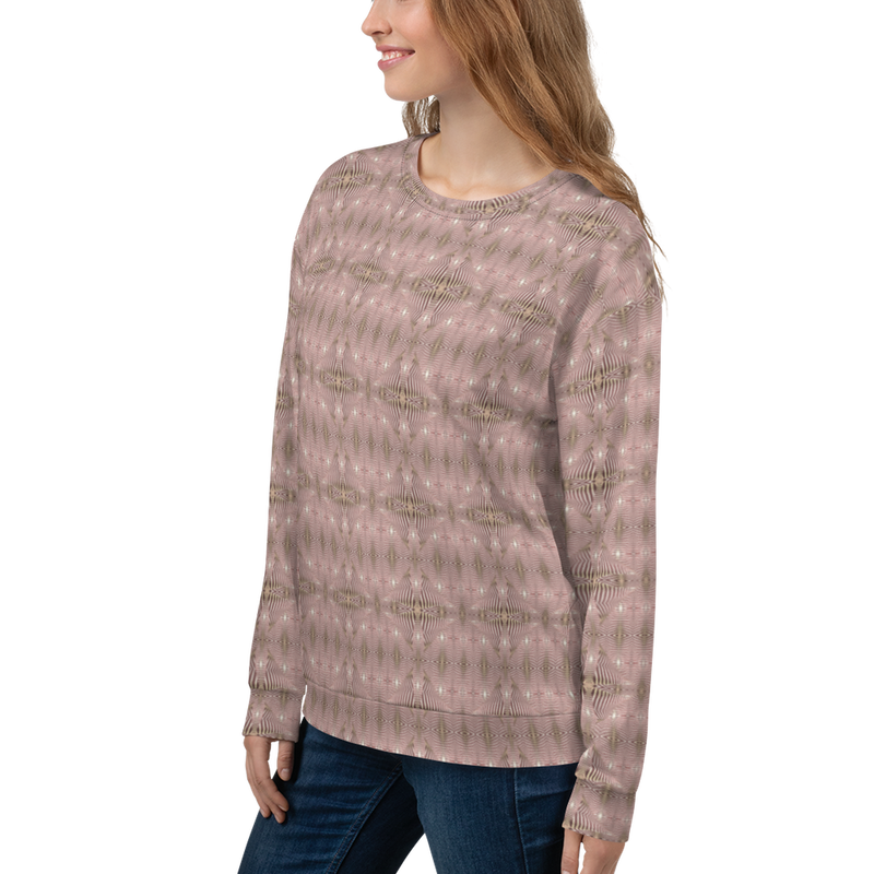Product name: Recursia Zebrallusions II Women's Sweatshirt In Pink. Keywords: Athlesisure Wear, Clothing, Women's Sweatshirt, Women's Tops, Print: Zebrallusions