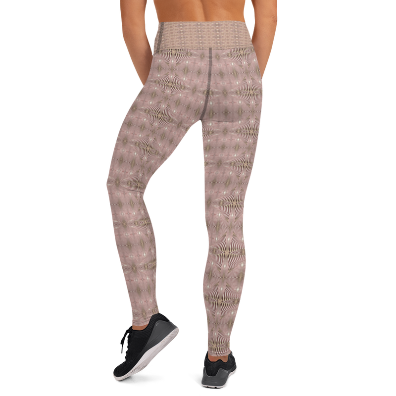 Product name: Recursia Zebrallusions II Yoga Leggings In Pink. Keywords: Athlesisure Wear, Clothing, Women's Clothing, Yoga Leggings, Print: Zebrallusions