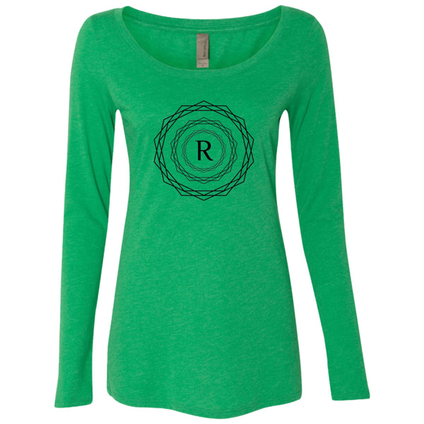 Product name: Recursia Brand Apparel Women's Triblend Long Sleeve Scoop. Keywords: Athlesisure Wear, Brand, Clothing, Women's Clothing, Women's Tops, Women's Triblend Long Sleeve Scoop